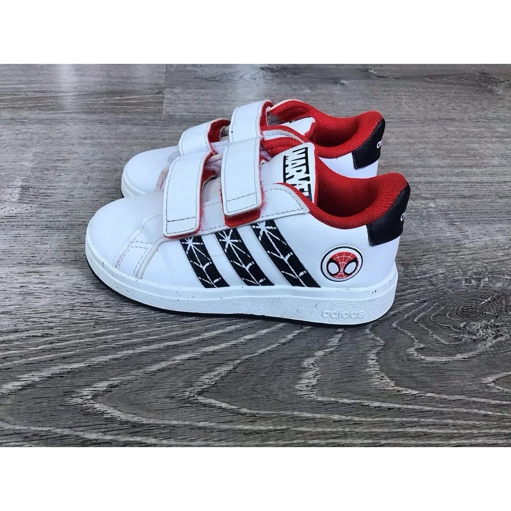 Adidas Spider-Man Grand Court CF IF9893 Hook & Loop Low Toddlers 8K Sneakers